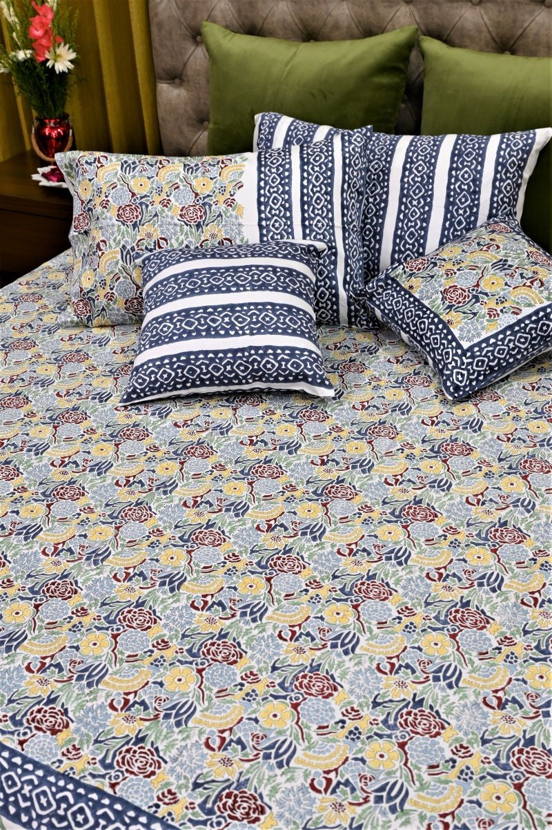 Sanganeri-Hand-Block-Printed-Bedsheet-set