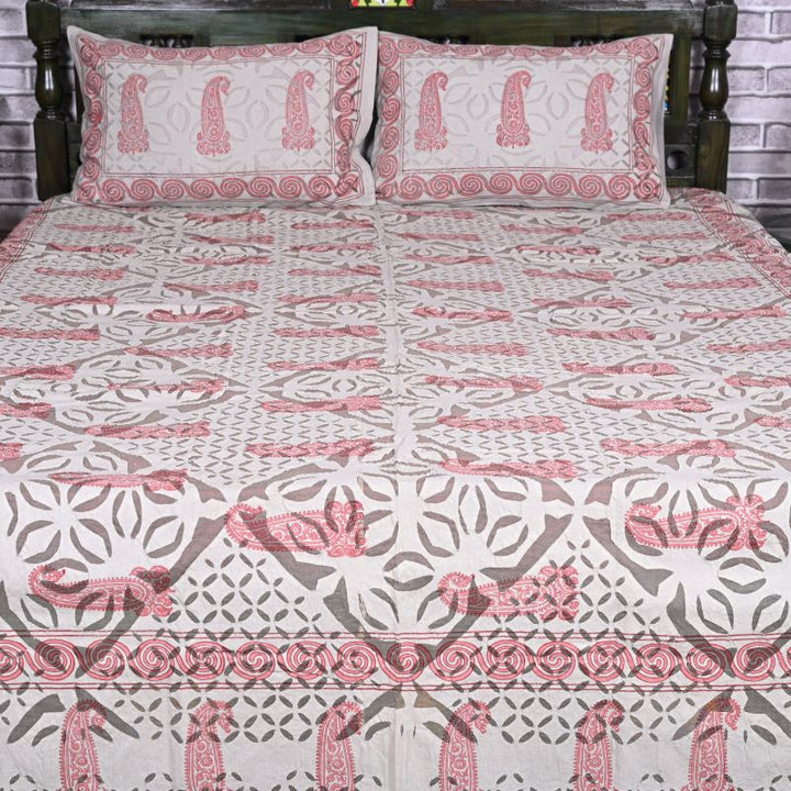 Hand-Block-Print-Applique-Bedcover-Cotton-Bed-Linen