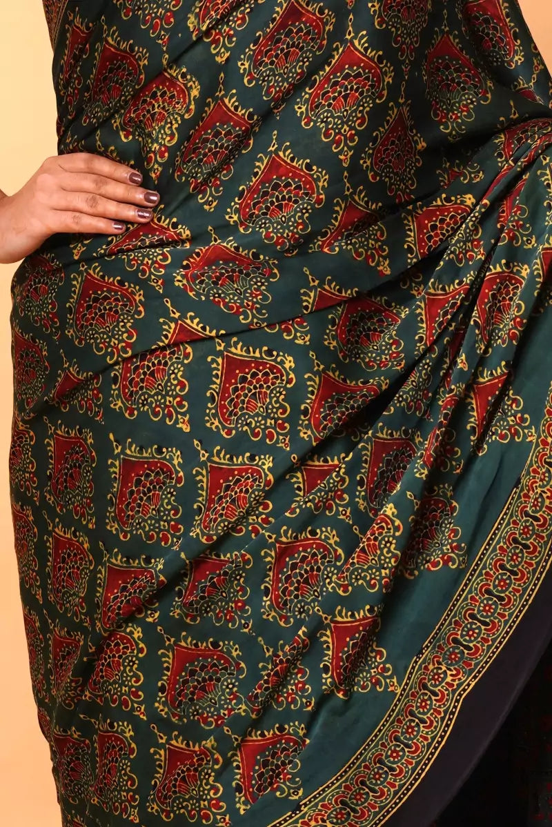 Modal Silk Ajrakh Saree