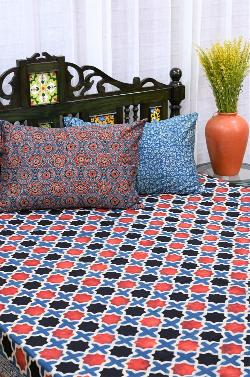 Indigo-Ajrakh-Bedsheet-Set