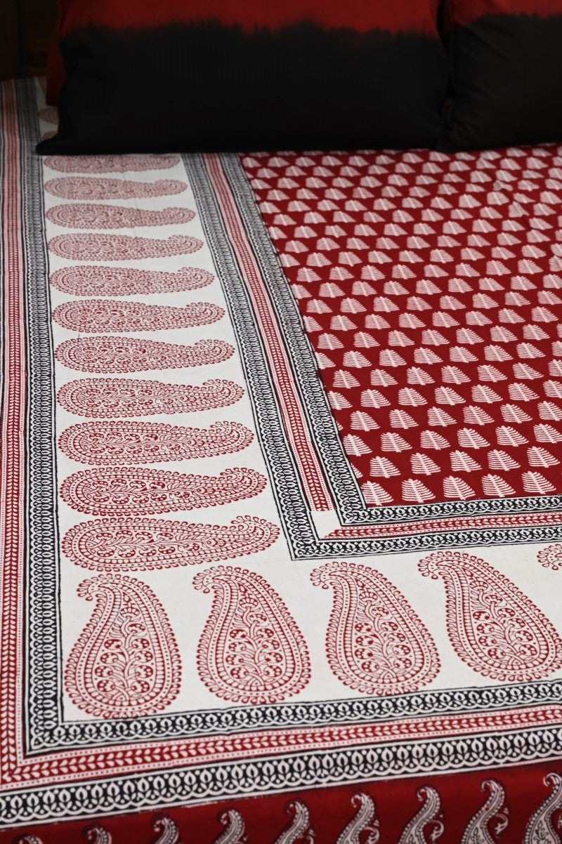 Red-white-Bagh-hand-block-printed