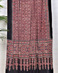 Mahogany Minkundi Modal Silk Ajrakh Dupatta