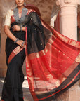 Shyama Surkh Maheshwari Cotton Silk Saree