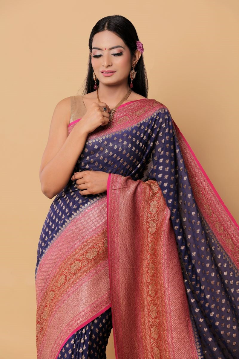 blue-banarasi-georgette-silk-sarees