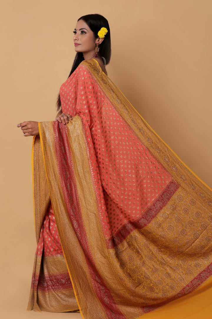 pink-Georgette-handloom-banarasi-silk-saree