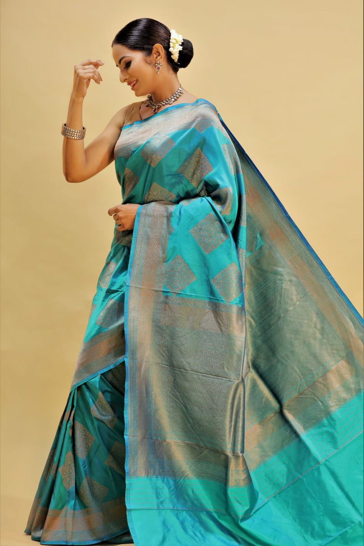 Blue-Handloom-Banarasi-Katan-Silk-Saree