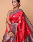 Magenta-Katan-Silk-Banarasi-Saree