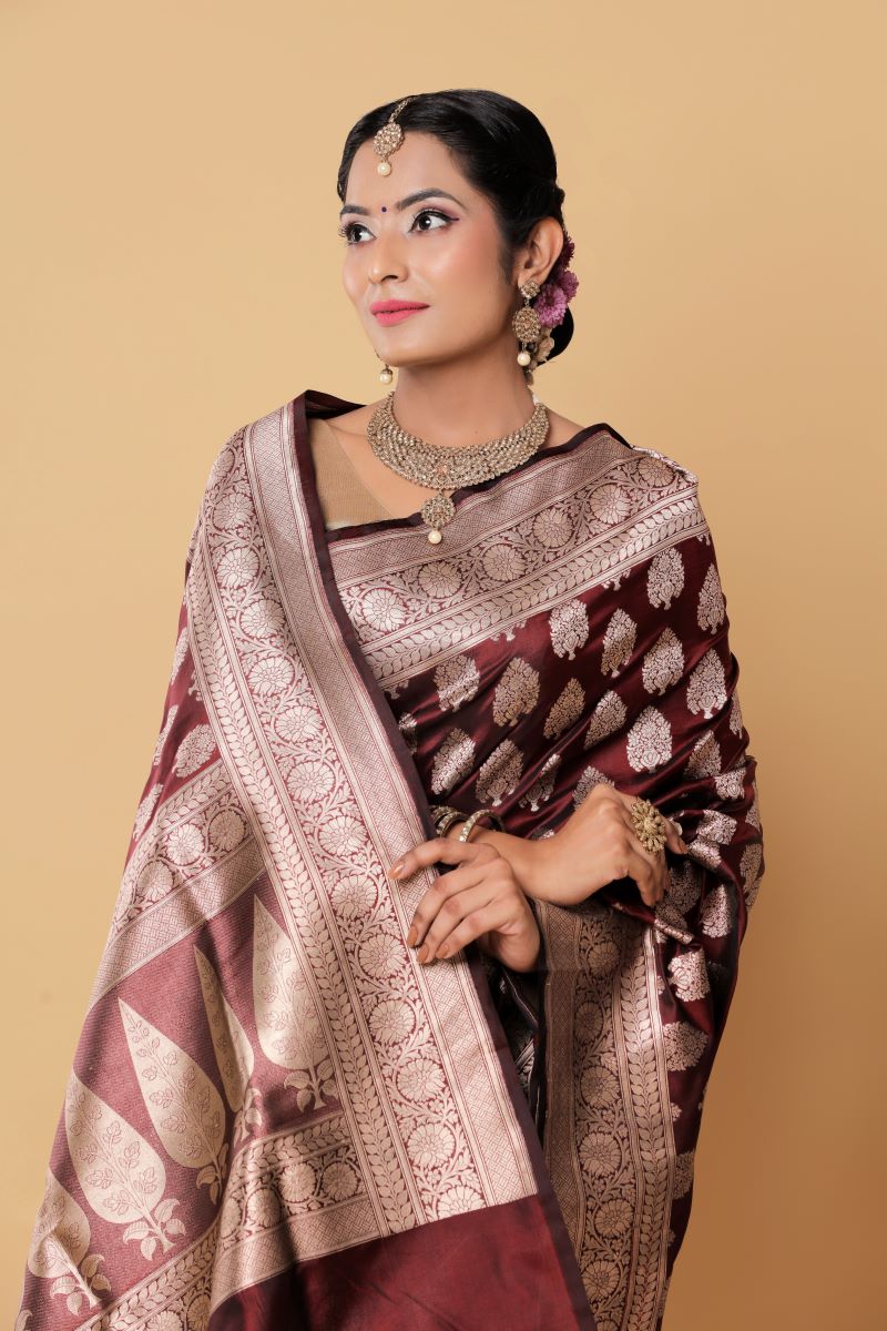 wine-Katan-Silk-Banarasi-Saree