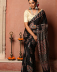 Ajrakh Modal Silk Saree