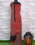 Red Asopalav Unstitched Modal Silk Ajrakh Print Suit