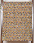 Mustard Khaki Booti Stripe / Cotton & Chanderi | Kalamkari | 3 Pcs Suit - Handcrafted Home decor and Lifestyle Products