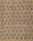 Mustard Khaki Booti Stripe / Cotton & Chanderi | Kalamkari | 3 Pcs Suit - Handcrafted Home decor and Lifestyle Products