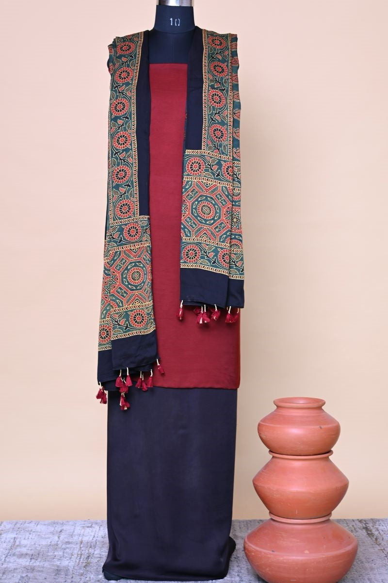 Modal-silk-ajrakh-print-dupatta