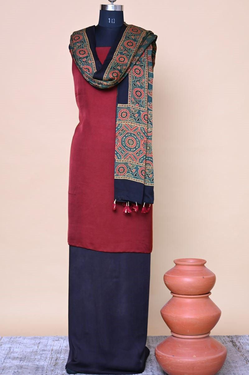 green-ajrakh-modal-silk-dupatta