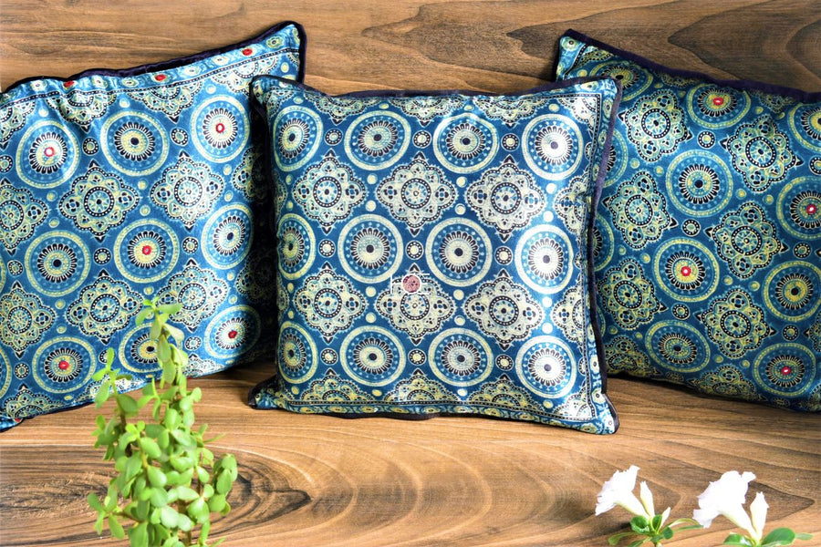 Ajrakh-Print-Silk-Cushion-Covers