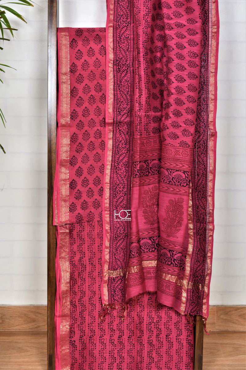 Mauve Impression / SiCo | Maheshwari Bagh | 3 Pcs Suit - Handcrafted Home decor and Lifestyle Products