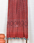 Ajrakh Twig on Red / Premium Voile | Dupatta - Handcrafted Home decor and Lifestyle Products