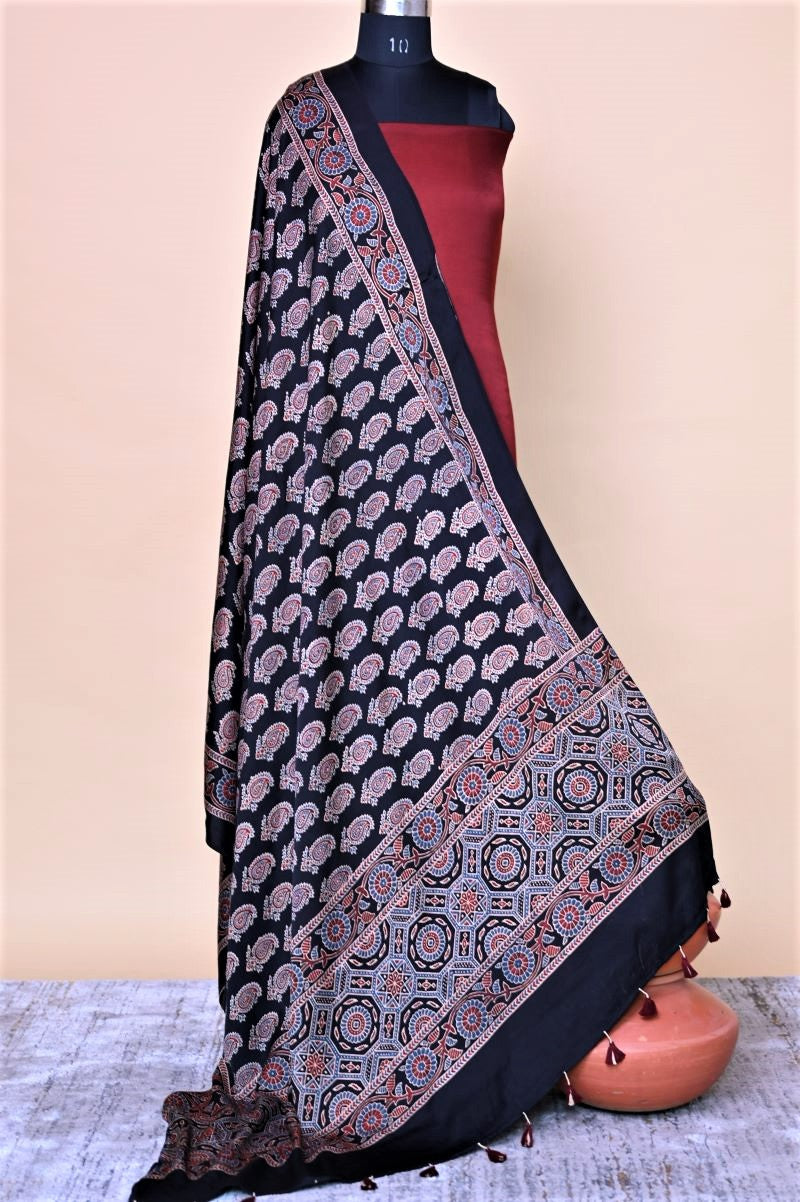 black-Modal-Silk-Ajrakh-Dupatta