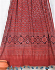 Ajrakh Twig on Red / Premium Voile | Dupatta - Handcrafted Home decor and Lifestyle Products