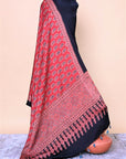 Red Modal Silk Ajrakh Dupatta