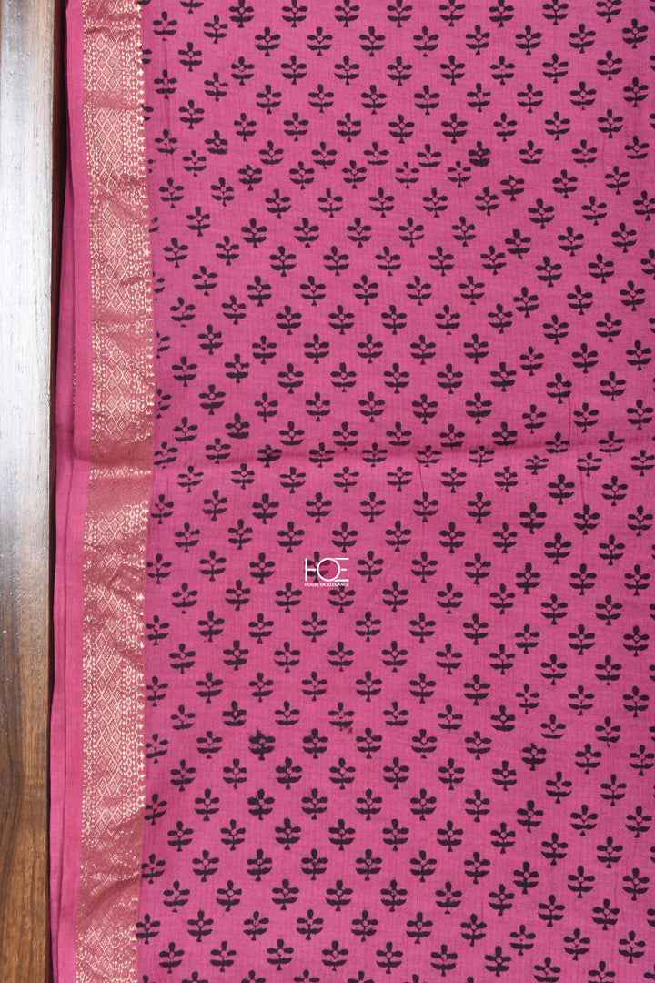 Fuschia Impression / SiCo | Maheshwari Bagh | 3 Pcs Suit - Handcrafted Home decor and Lifestyle Products