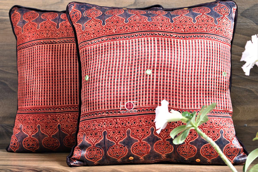 Ajrakh-Print-Silk-Cushion-Covers