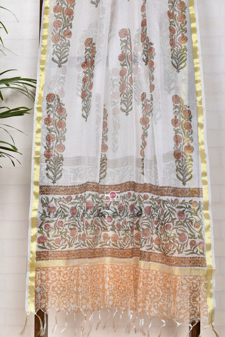 Jaal Overlong Buta / Cotton & Kota Doria | Sanganeri | 3 Pcs Suit - Handcrafted Home decor and Lifestyle Products