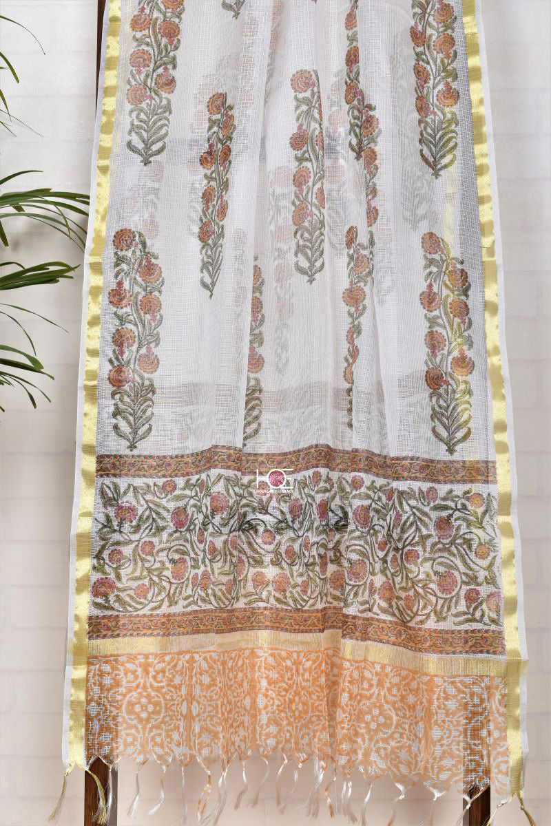 Jaal Overlong Buta / Cotton &amp; Kota Doria | Sanganeri | 3 Pcs Suit - Handcrafted Home decor and Lifestyle Products