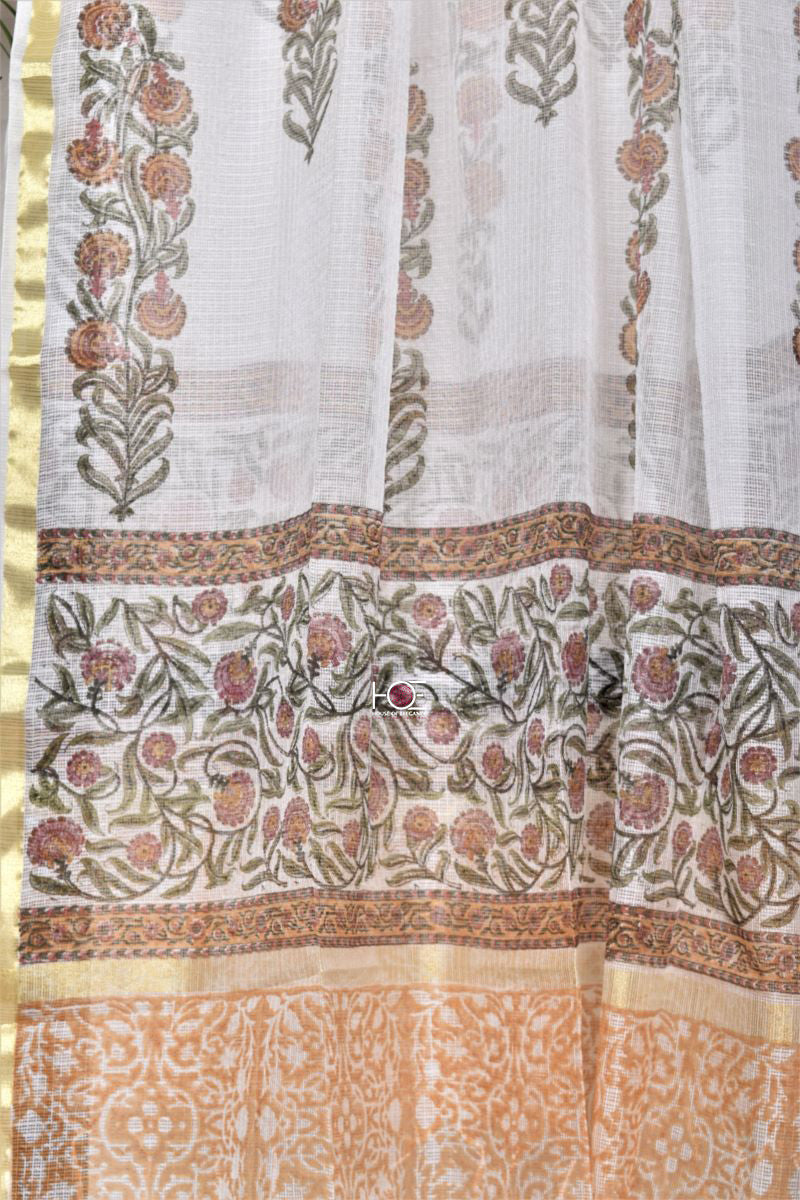 Jaal Overlong Buta / Cotton &amp; Kota Doria | Sanganeri | 3 Pcs Suit - Handcrafted Home decor and Lifestyle Products