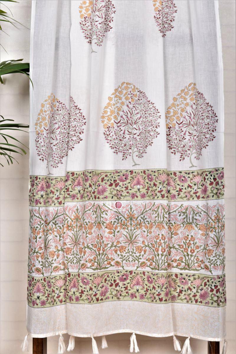 Floral Tree Impression / Cotton | Sanganeri | 3 Pcs Suit - Handcrafted Home decor and Lifestyle Products