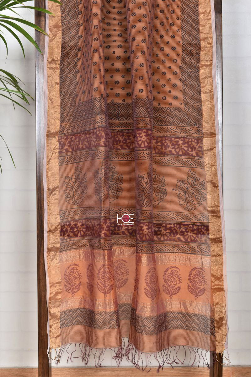 Fusion of Black Brown / SiCo | Maheshwari Bagh | 3 Pcs Suit - Handcrafted Home decor and Lifestyle Products