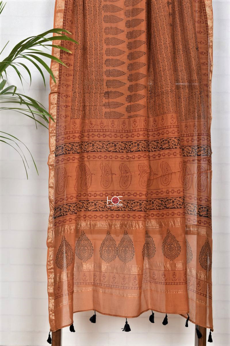 Dusky Yellow / SiCo | Maheshwari Bagh | 3 Pcs Suit - Handcrafted Home decor and Lifestyle Products