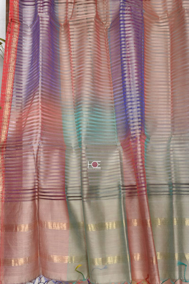 Multi Pastel Sheer / SiCo | Maheshwari Dupatta - Handcrafted Home decor and Lifestyle Products