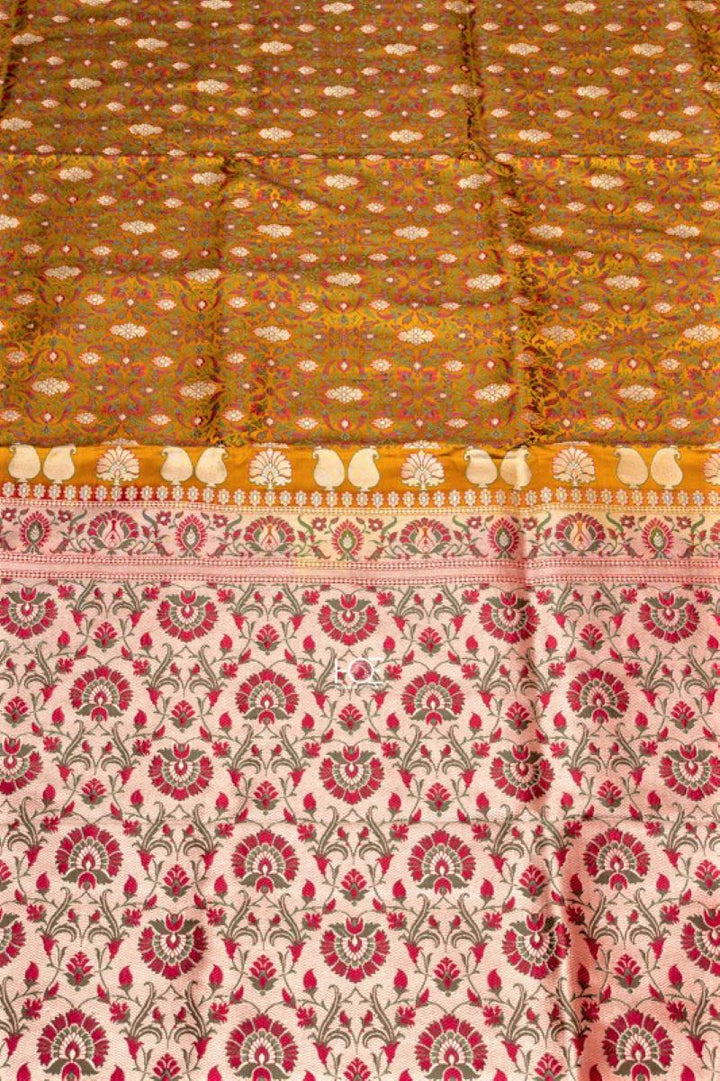 Honey Gold / Jamawar Tanchoi Silk | Banarasi Saree - Handcrafted Home decor and Lifestyle Products
