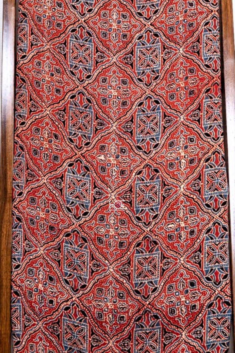 Black On Red Madhagalo / Modal Silk | Ajrakh | 3 Pcs Suit - Handcrafted Home decor and Lifestyle Products