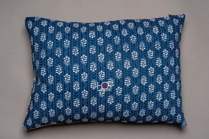 Indigo in Patch/ Embroidered Premium Cotton| 14x20 - Handcrafted Home decor and Lifestyle Products