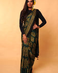 Ajrakh Silk Saree