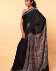 Ajrakh Modal Silk Saree