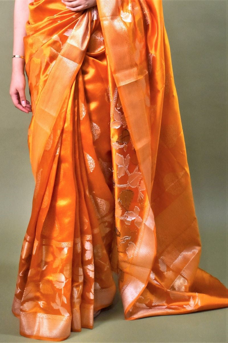 Honey Gold Banarasi Chiniya Silk Saree