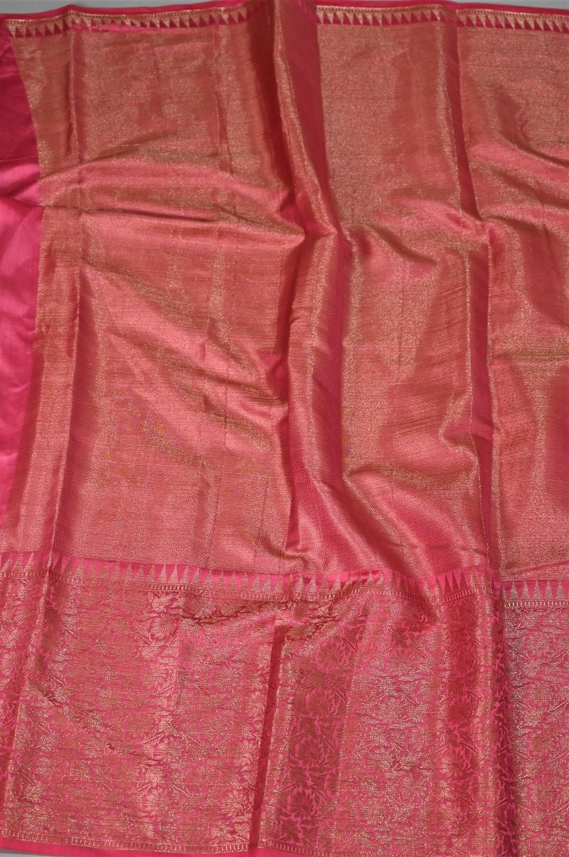 Baker Pink Shine Banarasi Chiniya Silk Saree