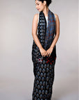 Black Ajrakh Print Saree