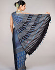 Blue-Ajrakh-saree-modal-silk-saree