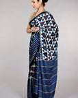 Indigo-Ajrakh-print-saree