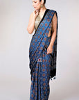 Blue Ajrakh Saree