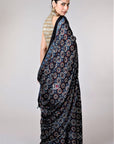 Black Blue ajrakh saree