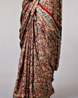 Crimson Red Paisley / Modal Silk | Kalamkari Saree - Handcrafted Home decor and Lifestyle Products