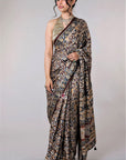 Kalamkari Hand Block Printed Saree - Modal Silk Saree