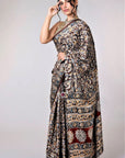 Kalamkari Hand Block Printed Saree - Modal Silk Saree