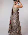 Kalamkari Hand Block Printed Saree - Modal Silk Saree