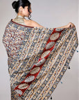 Kalamkari Hand Block Printed Saree - Modal Silk Saree